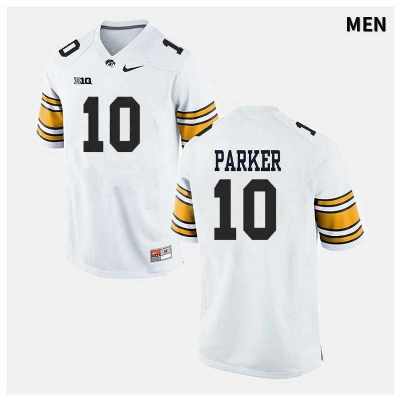 Men's Iowa Hawkeyes NCAA #10 Jonathan Parker White Authentic Nike Alumni Stitched College Football Jersey IA34O57NW